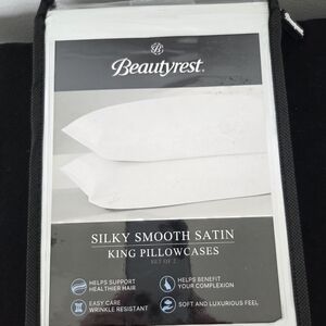 Beautyrest Silky Smooth Satin King Pillowcases - Classic White